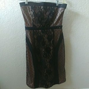 Guess black and cream lace dress